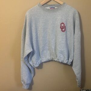 Champion Gray Women's Logo Cropped Hoodie